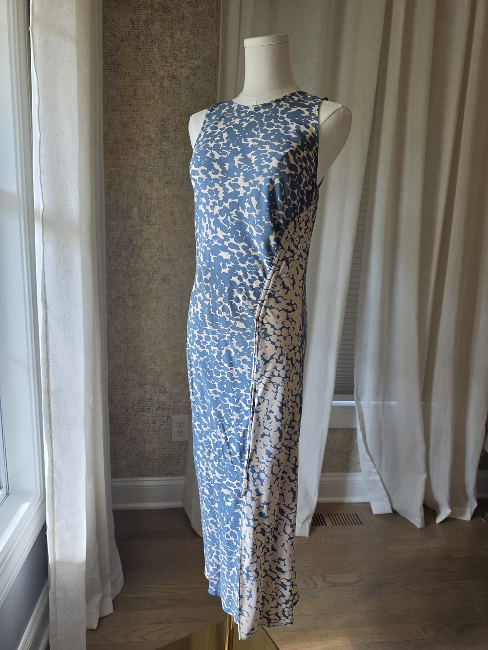 Rails Gabriella Dress Turquoise Mixed Textured Spots Midi Size S